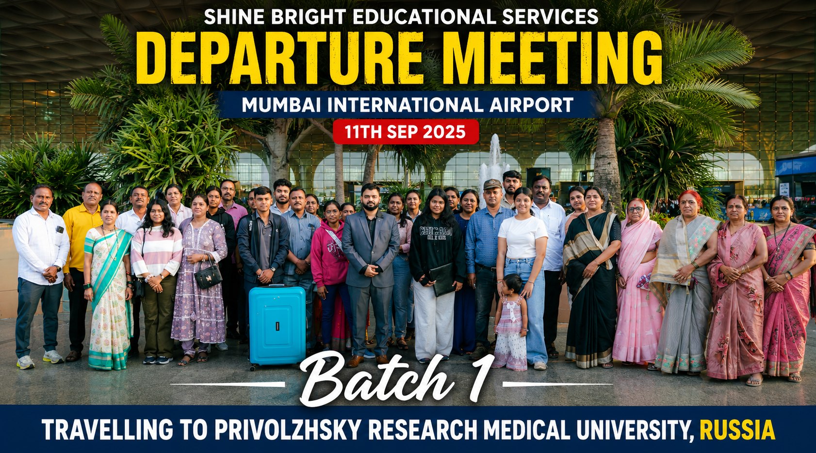 Batch 1 Students Depart for Russia: Shine Bright Sends Future Doctors to Privolzhsky Research Medical University