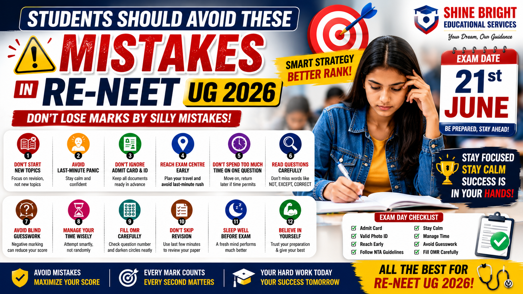 Students Should Avoid These Mistakes in the RE-NEET UG 2026 Exam on 21st June